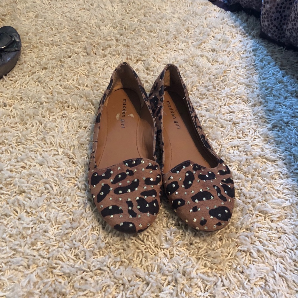Leopard studded slip on